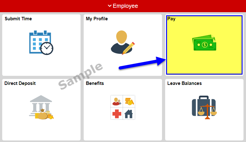 Screenshot of the Employee portal.